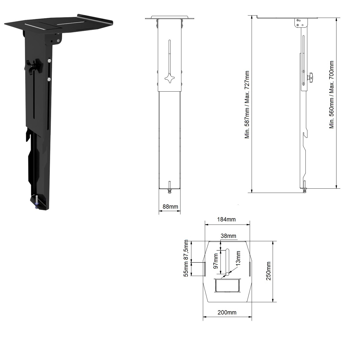 Stojan na 2 monitory Tv Edbak TRV300